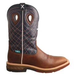 Twisted X Men's Mocha & Navy Ally Toe H2O Work Boots MXBAW01 -Ariat Boot Shop mxbaw01 nright