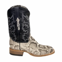 Cowtown Men's Natural Reticulas Python Square Toe Boots Q809 -Ariat Boot Shop whiteside2
