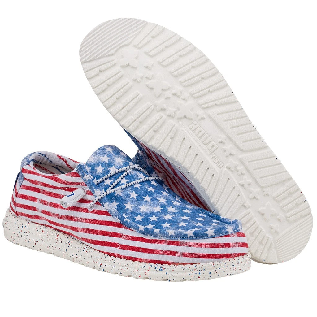 Hey Dude Men's Wally Stars N Stripes Shoes 150202699 3 Hey Dude Men's Wally Stars N Stripes Shoes 150202699 - Image 3